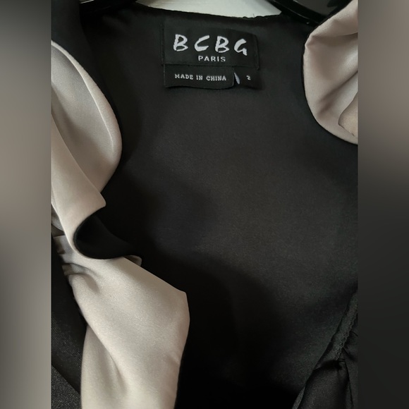 BCBG Paris little black cocktail dress, ruffle, holiday, size 2 - Picture 3 of 5